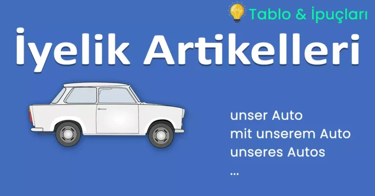 Almanca İyelik Artikelleri (Tablo & İpuçları)